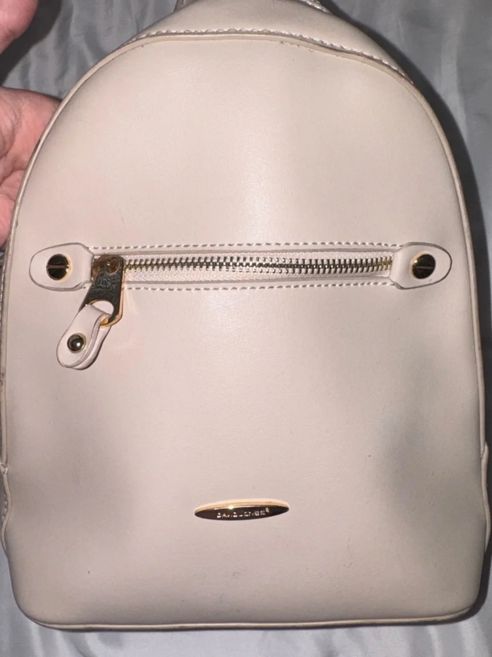 Women's Cream Mini Backpack - Gold Hardware